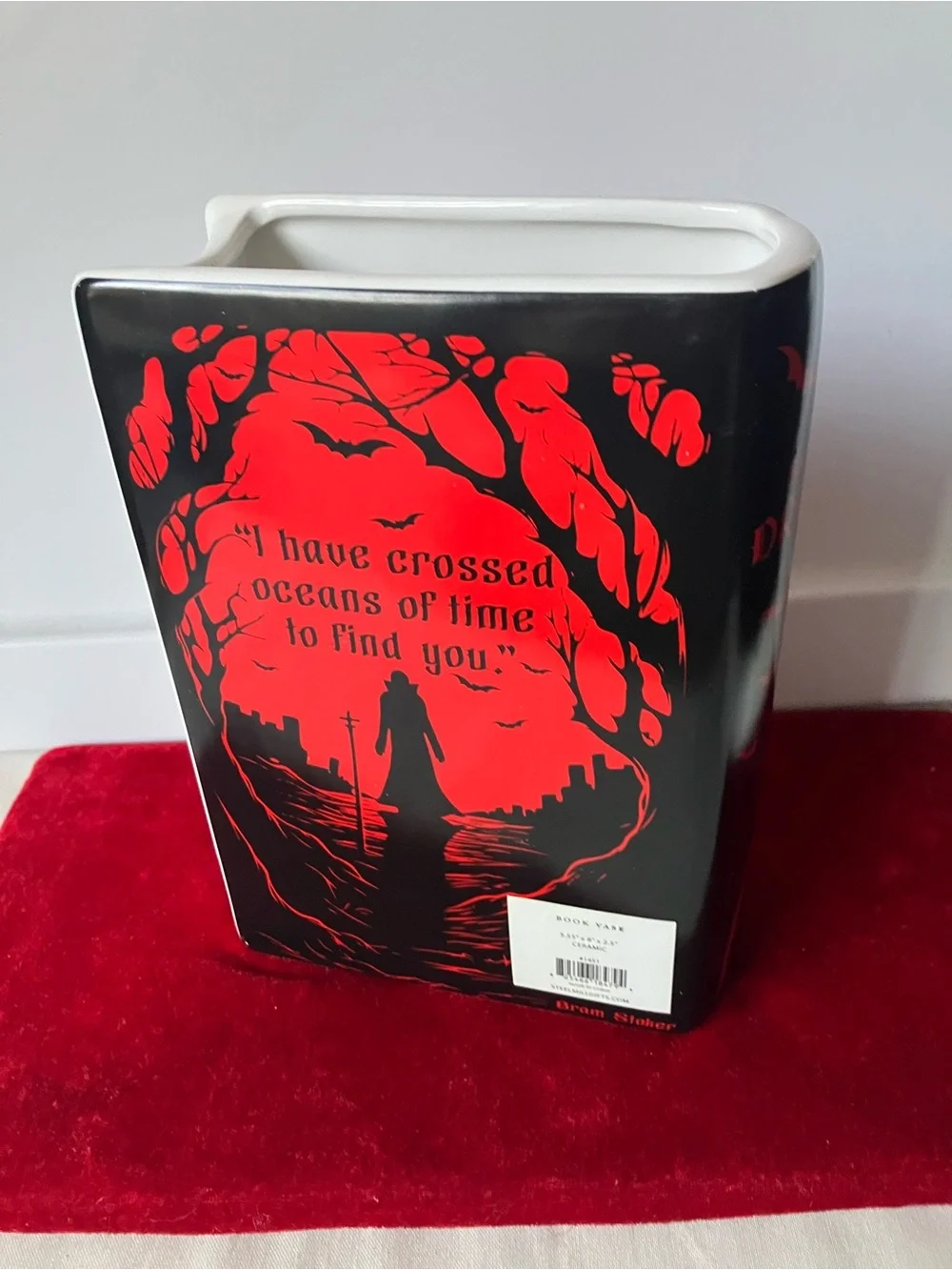 Bram Stoker’s Dracula Book Ceramic Gothic Halloween Vase Steel Mill & Co Decor.